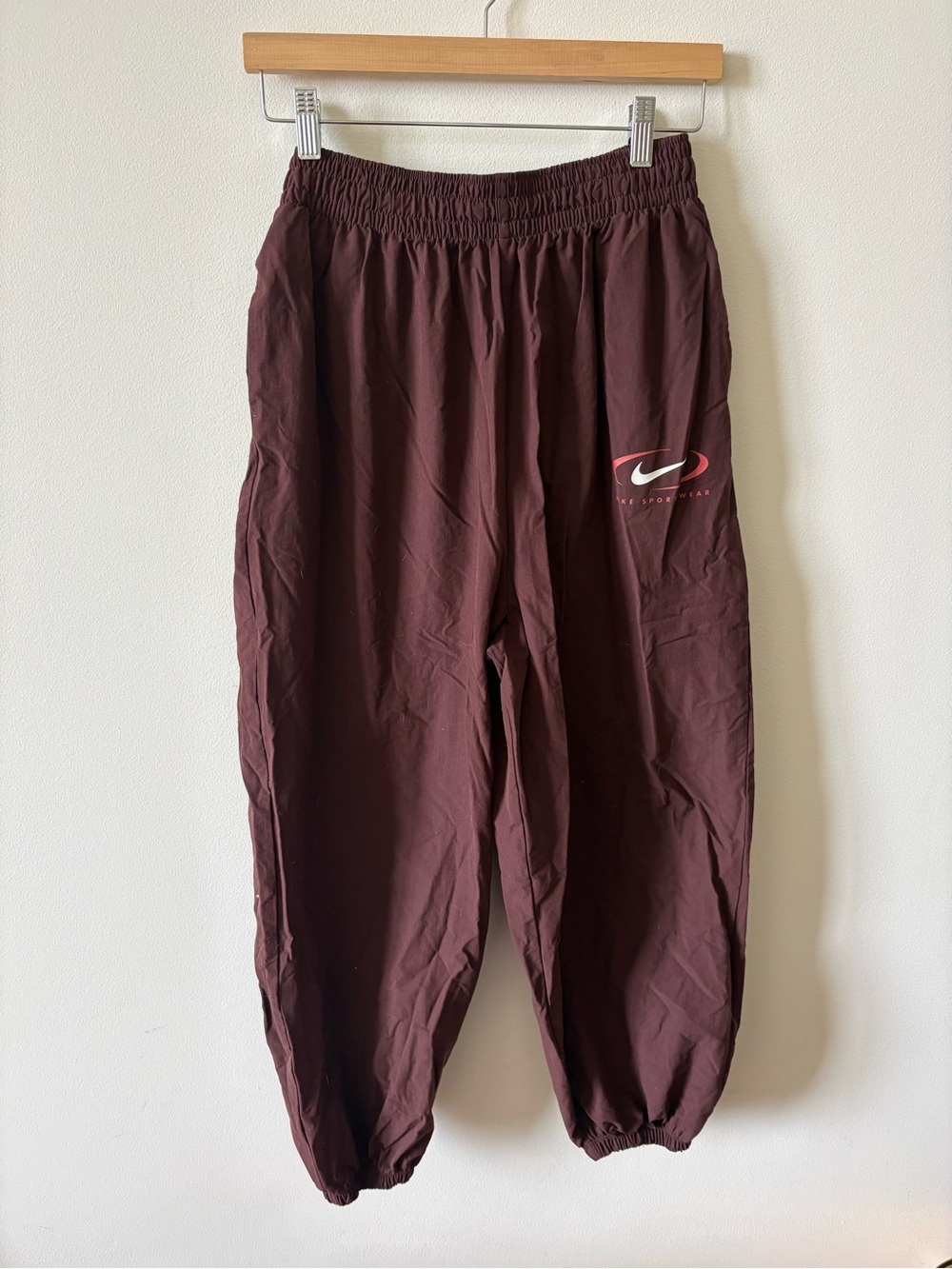 Nike Maroon Elastic Waist Sports Pants Joggers